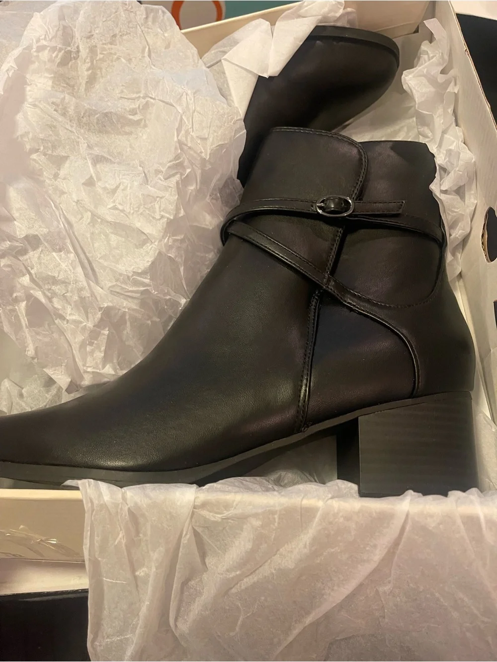 Anne klein Moore low heel black ankle boots new in box sz 10 m